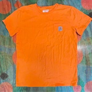 Carhart Kids Orange Pocket Short Sleeve T-Shirt Size XL 18-20 Crewneck Pullover